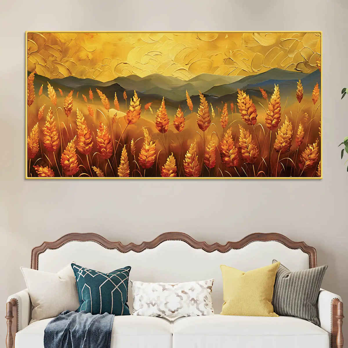Premium Wheat Field Canvas Wall Painting for Home Décor
