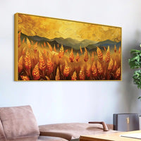 Premium Wheat Field Canvas Wall Painting for Home Décor