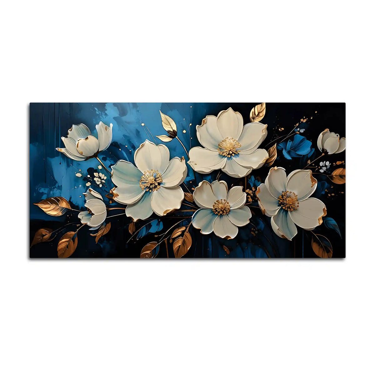 Premium White Flower Canvas Wall Art Painting for Wall Décor