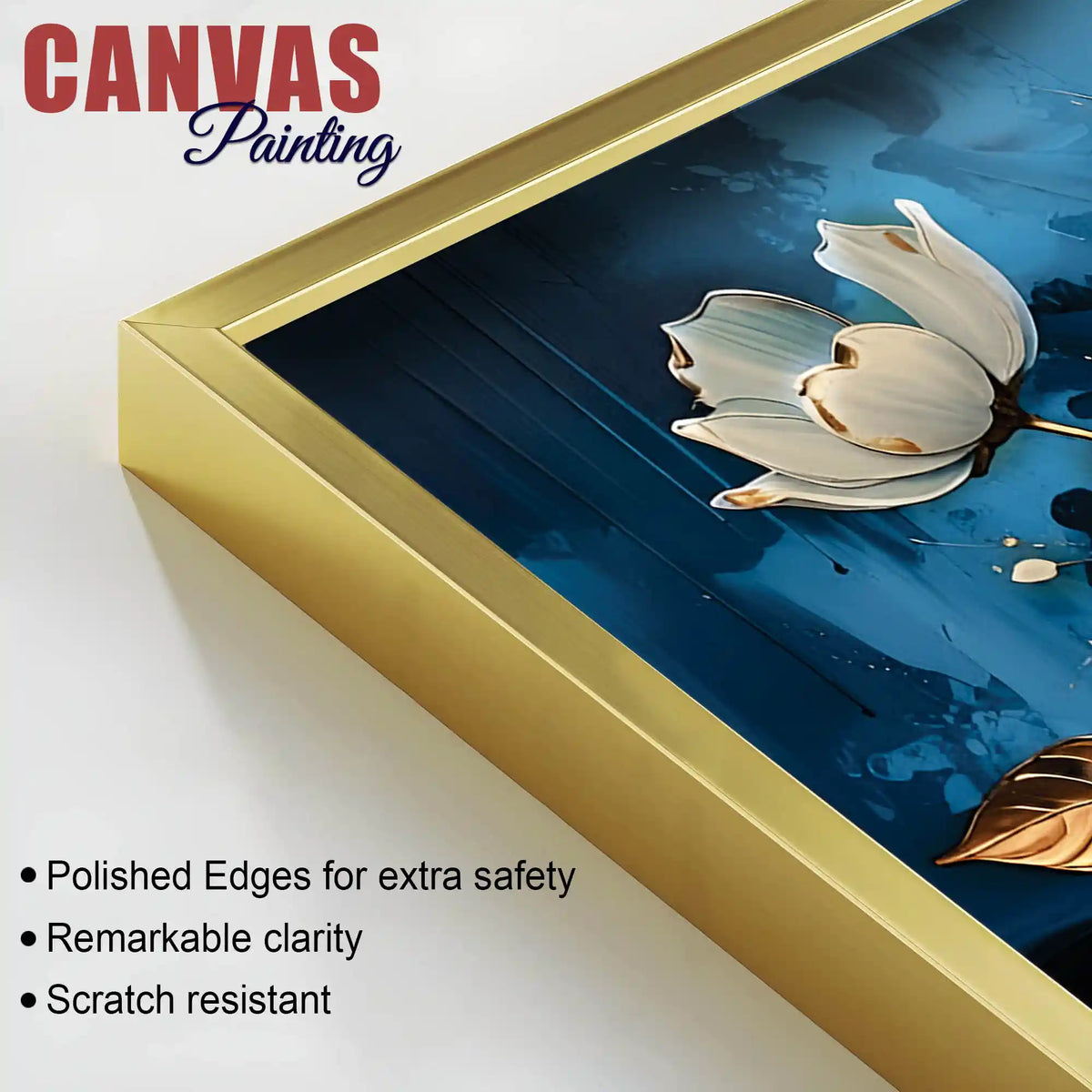 Premium White Flower Canvas Wall Art Painting for Wall Décor