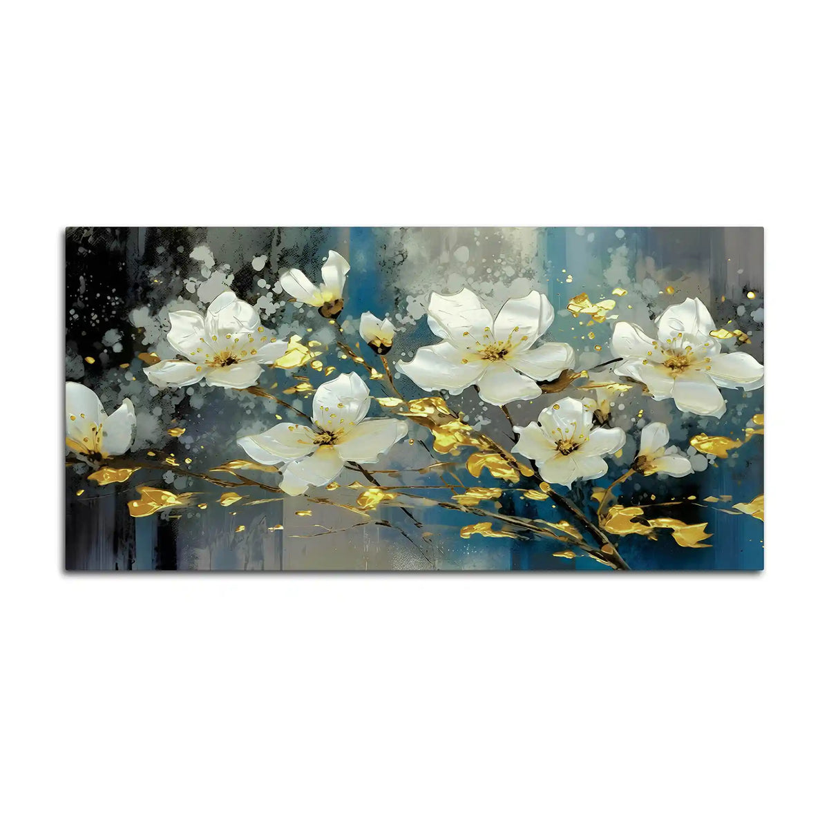 Premium White Flower Canvas Wall Painting for Living Room