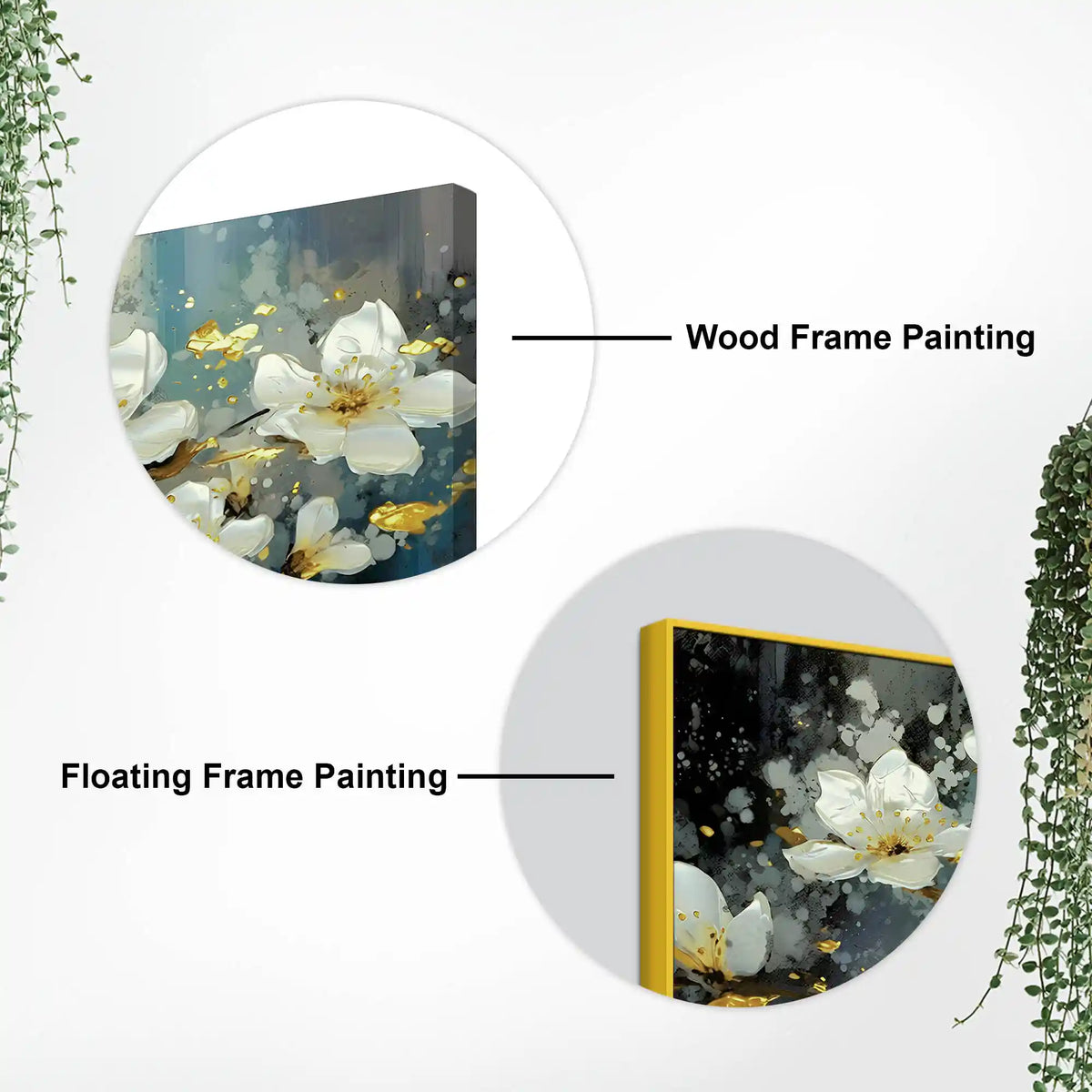 Premium White Flower Canvas Wall Painting for Living Room