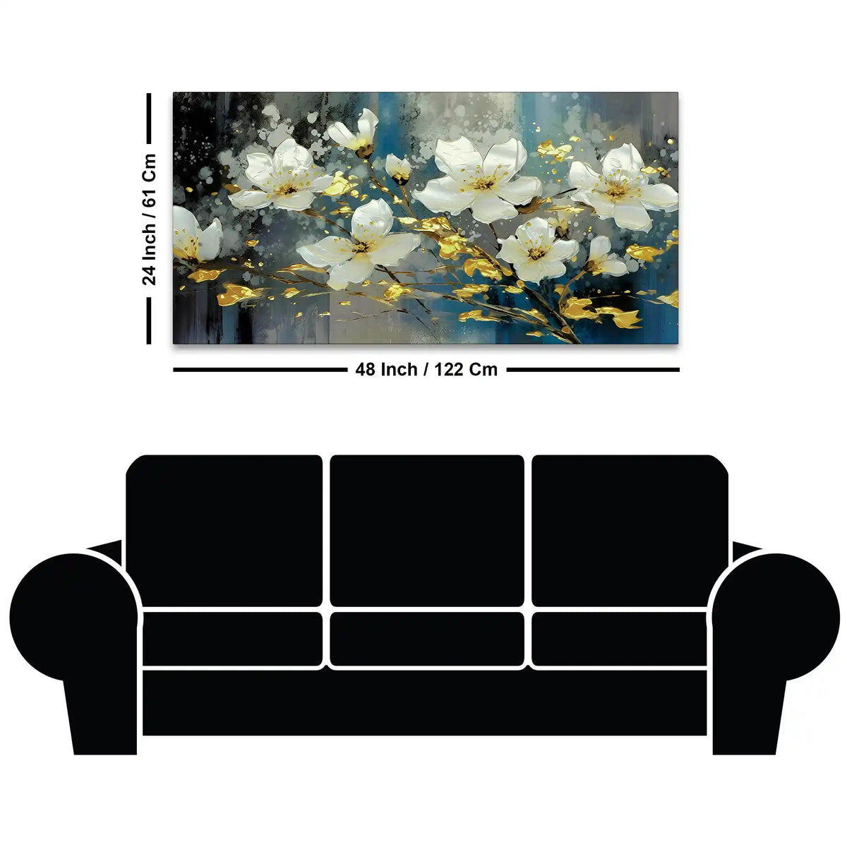 Premium White Flower Canvas Wall Painting for Living Room