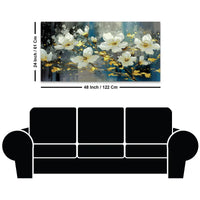 Premium White Flower Canvas Wall Painting for Living Room