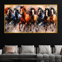 Premium Wild Horses Crystal Glass Wall Painting