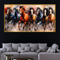 Premium Wild Horses Crystal Glass Wall Painting