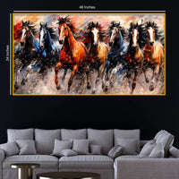 Premium Wild Horses Crystal Glass Wall Painting