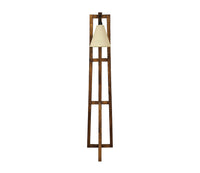 Premium Wooden Floor Lamp with Brown Base and Jute Fabric Lampshade
