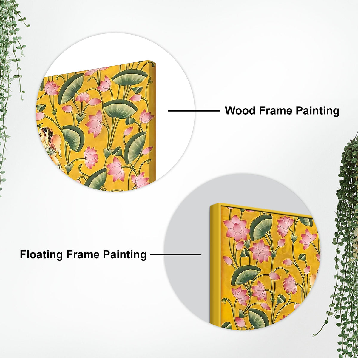 Premium Yellow Floral Themed Shreenathji Religious Canvas Pichwai Wall Painting