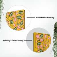 Premium Yellow Floral Themed Shreenathji Religious Canvas Pichwai Wall Painting