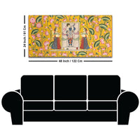 Premium Yellow Floral Themed Shreenathji Religious Canvas Pichwai Wall Painting