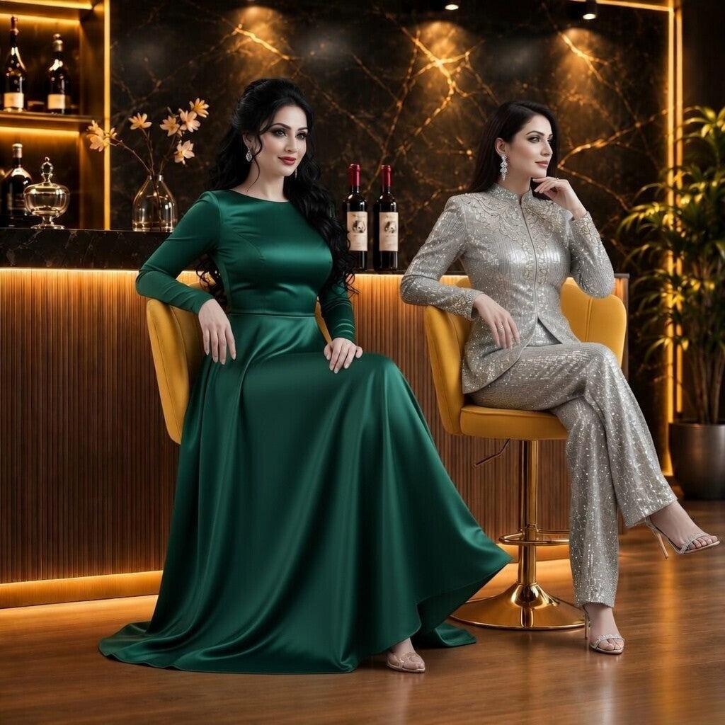 Premium Yellow Velvet Lounge Bar Stools with Glamorous Golden Frame