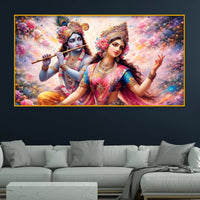 Radha Krishna Artistic Beauty Crystal Glass Painting