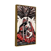 Radha Krishna Canvas Wall Painting | Spiritual Hindu Wall Art for Living Room & Bedroom Décor