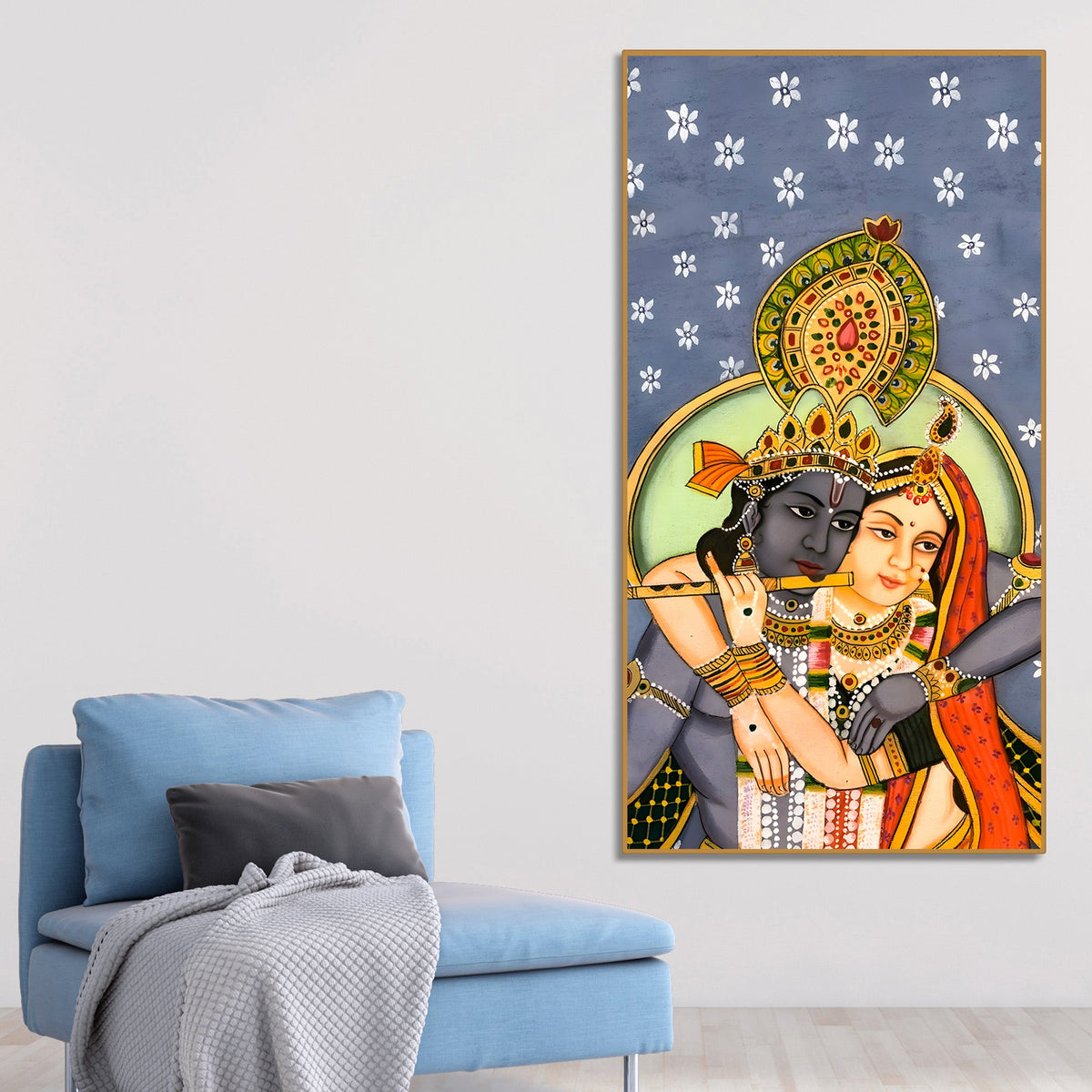 Radha Krishna Divine Canvas Wall Painting | Premium Home Decor Painting
