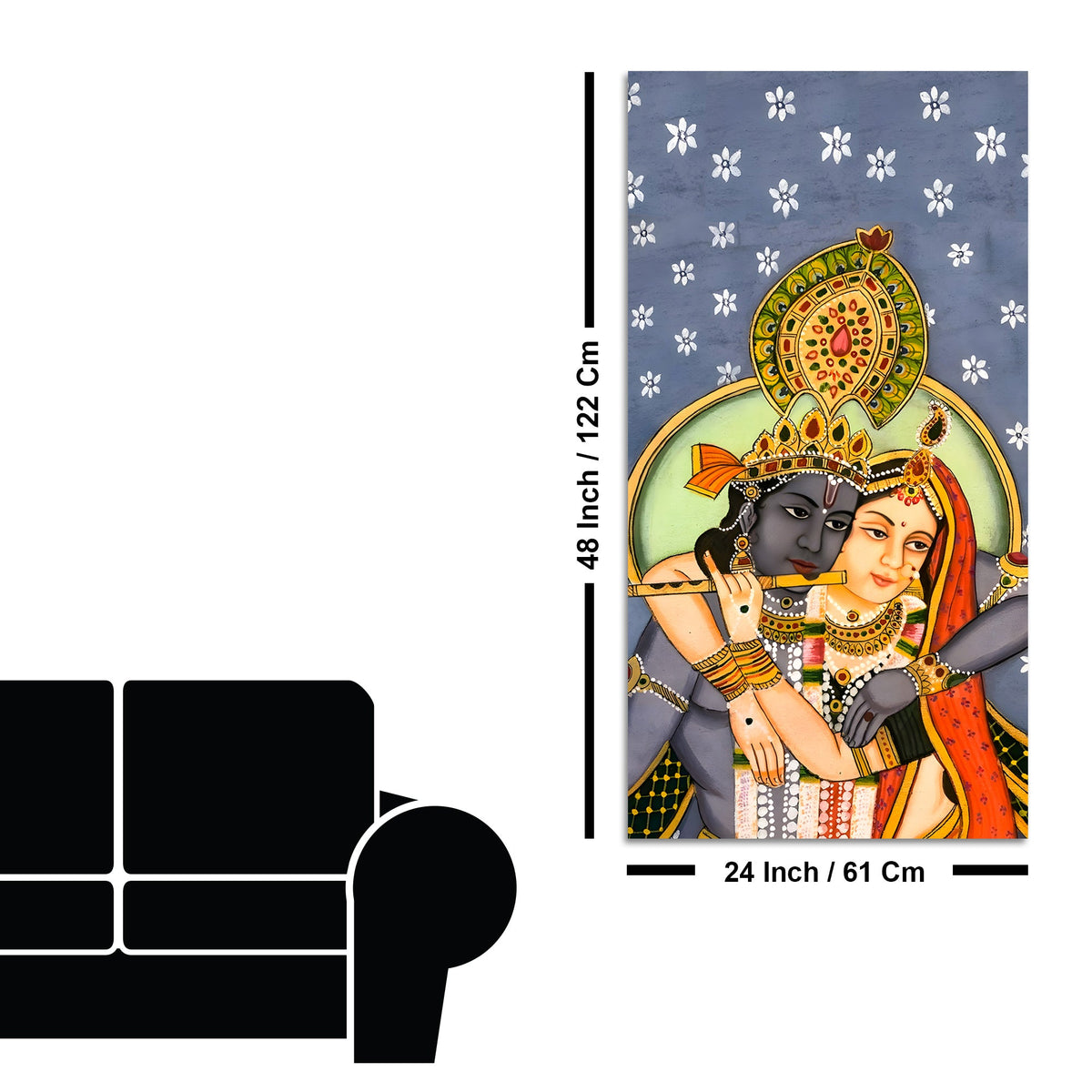 Radha Krishna Divine Canvas Wall Painting | Premium Home Decor Painting