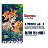 Radha Krishna in Anand Vatika Canvas Wall Painting for Hall