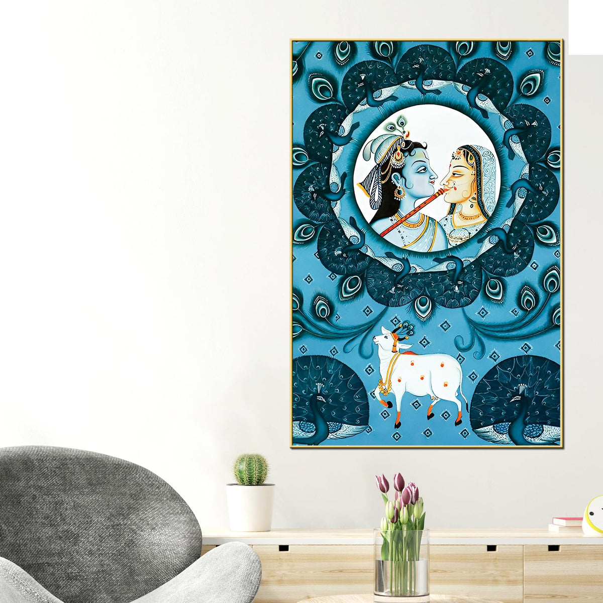 Radha Krishna Love Scene Pichwai Painting | Nathdwara Art