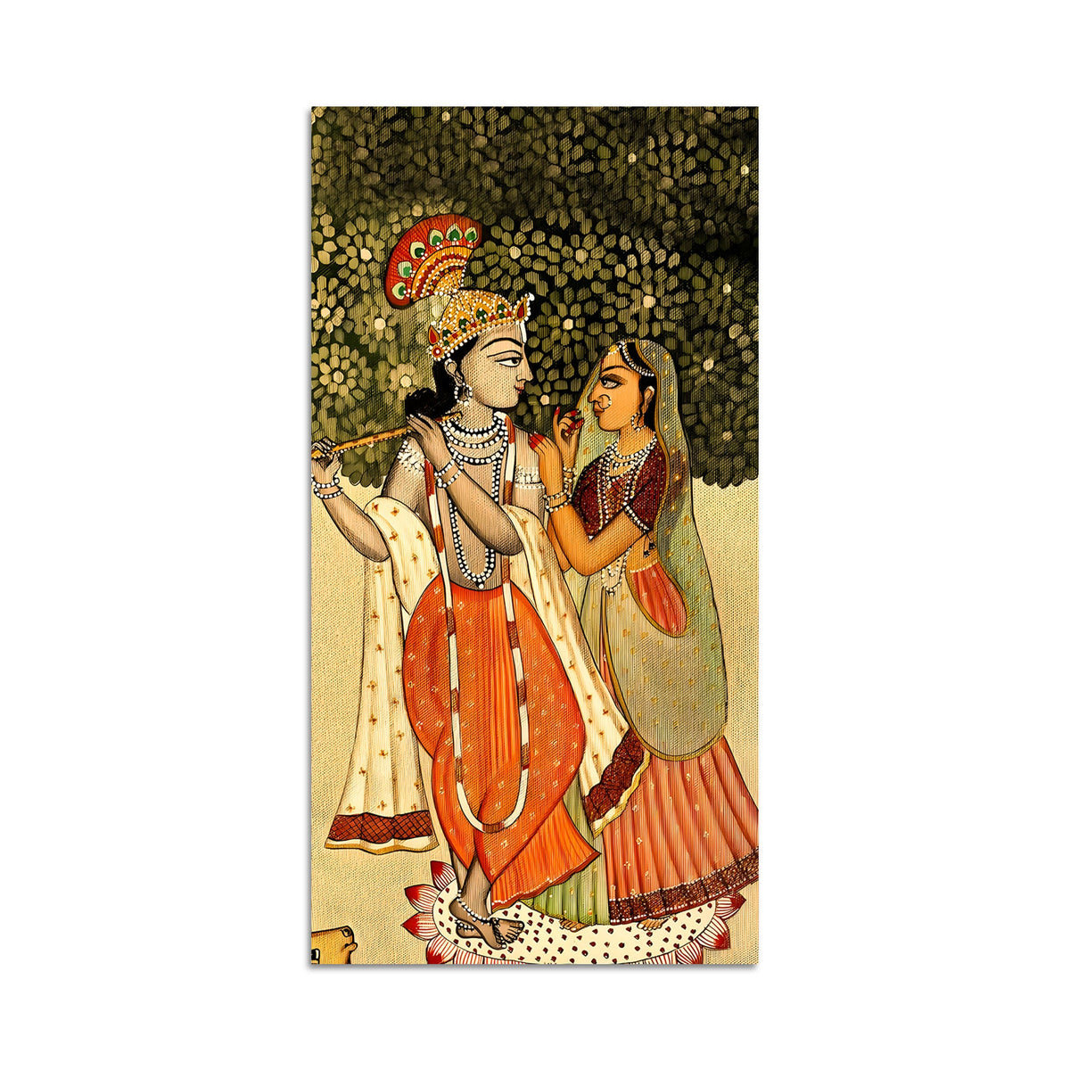 Radha Krishna Pichwai Style Canvas Painting | Devotional Wall Art