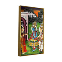 Radha Krishna Pichwai Style Canvas Painting | Spiritual Wall Decor for Home