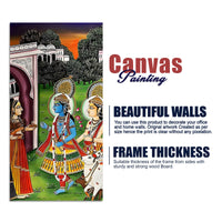 Radha Krishna Pichwai Style Canvas Painting | Spiritual Wall Decor for Home
