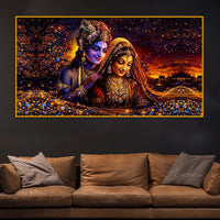 Radha Krishna Premium Crystal Glass Wall Painting