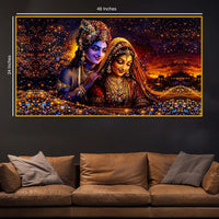Radha Krishna Premium Crystal Glass Wall Painting