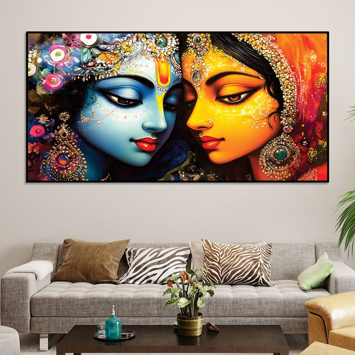 Radha Krishna Premium Spiritual Canvas Painting for Home Decor