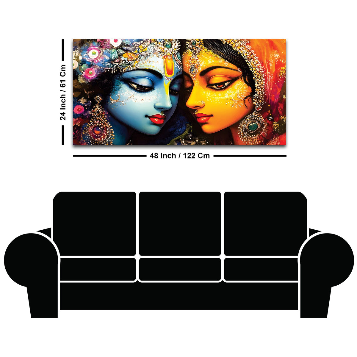 Radha Krishna Premium Spiritual Canvas Painting for Home Decor