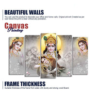 Radha Krishna Premium Wall Painting of Five Pieces Set