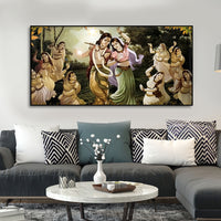 Radha Krishna Raas Leela Canvas Wall Painting
