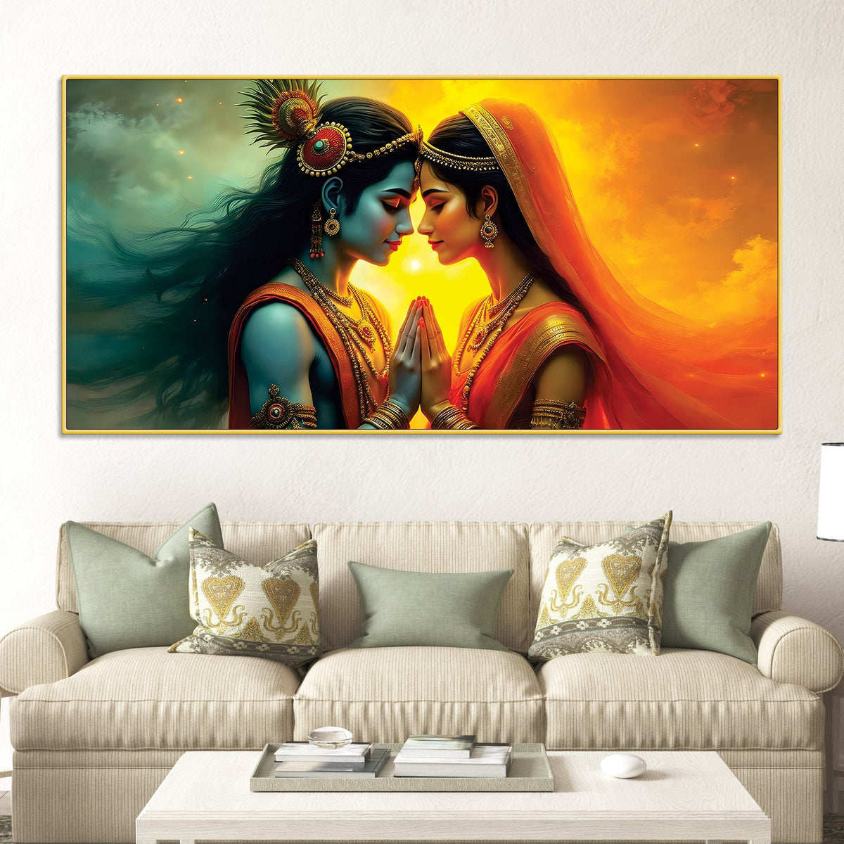 Radha Krishna Serene Canvas Wall Painting for Living Room