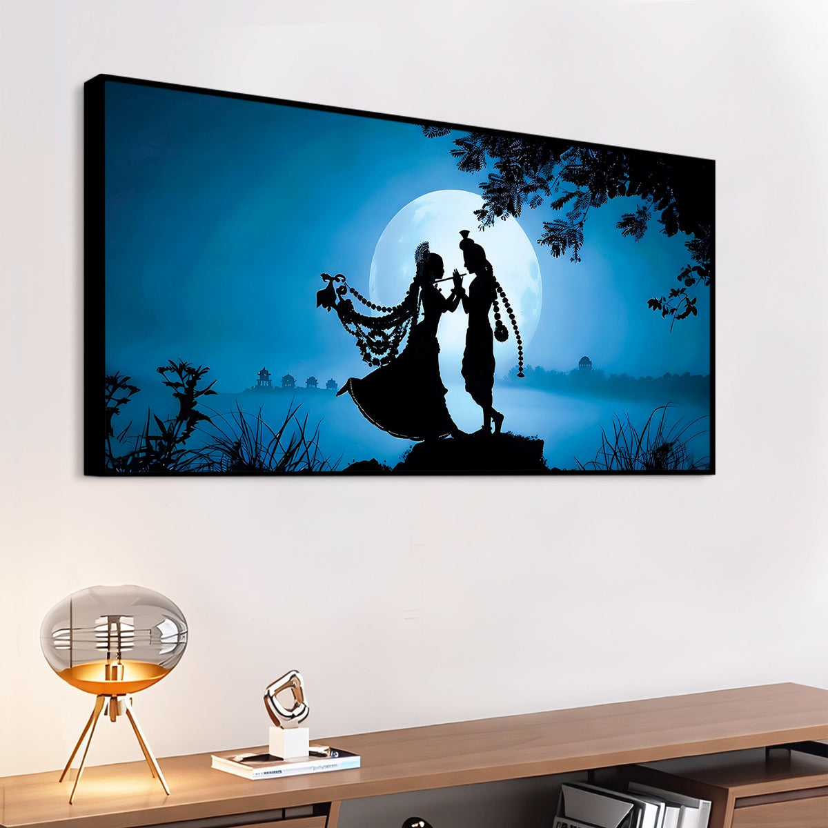 Radha Krishna Spiritual Canvas Painting for Home Decoration