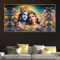 Radha Krishna Spiritual Crystal Glass Painting for Spiritual Home Décor