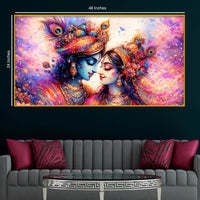 Radha Krishna Vibrant Crystal Glass Painting