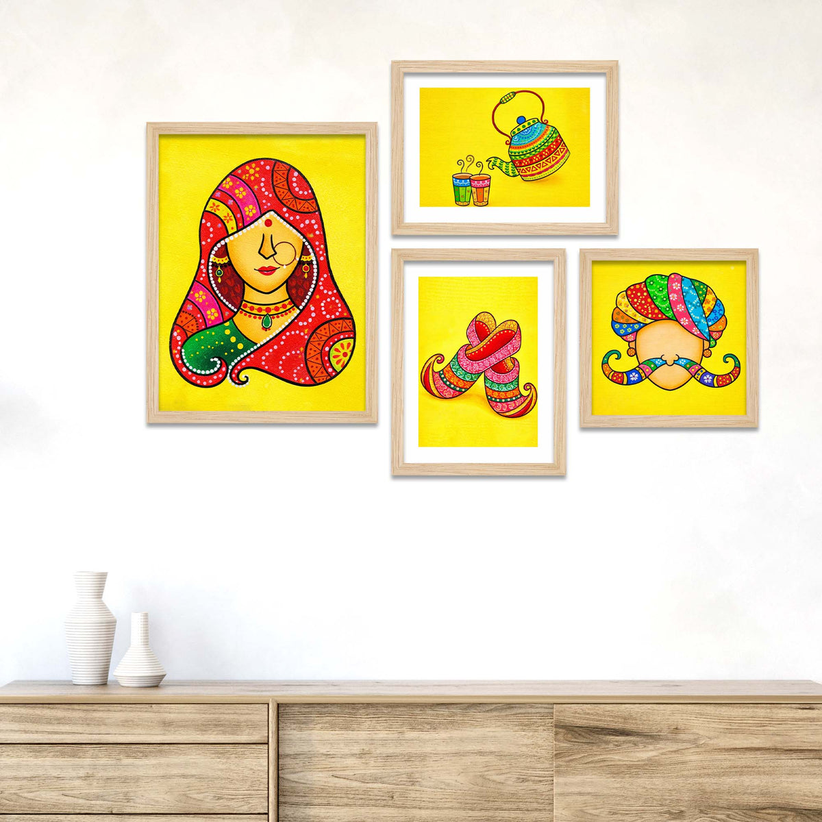 Rajasthani Culture Theme Wall Frame Set of Four