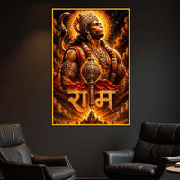 Ram Bhakt Hanuman Floating Frame Crystal Wall Painting
