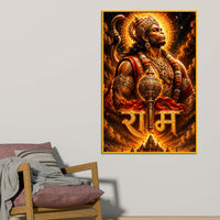 Ram Bhakt Hanuman Floating Frame Crystal Wall Painting