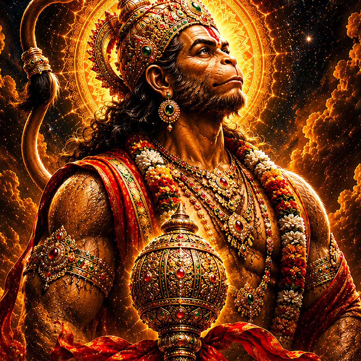 Ram Bhakt Hanuman Floating Frame Crystal Wall Painting