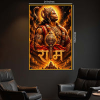 Ram Bhakt Hanuman Floating Frame Crystal Wall Painting