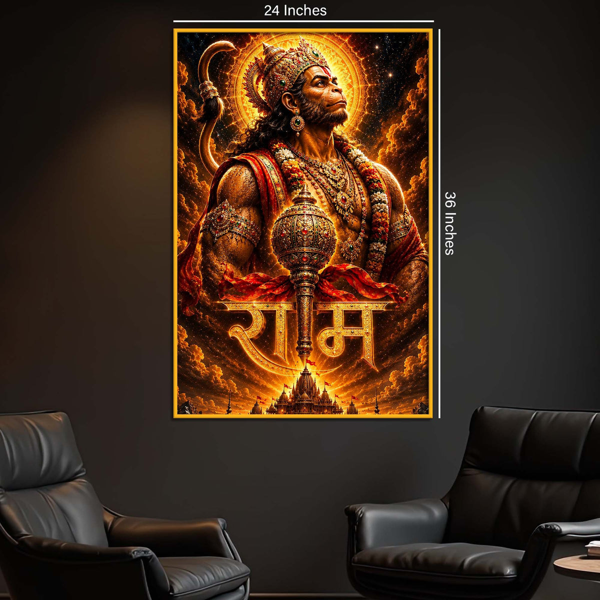 Ram Bhakt Hanuman Floating Frame Crystal Wall Painting