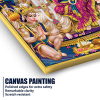 Ram Darbar Religious Canvas Painting | Hindu Spiritual Wall Art