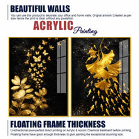Ravishing Nature Glow Abstract Acrylic Floating Wall Painting Set of 2