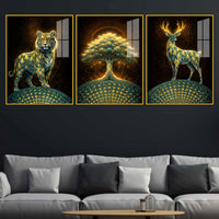 Realm of the Eternal Spirit Acrylic Floating Frame Wall Painting Set of 3