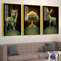 Realm of the Eternal Spirit Acrylic Floating Frame Wall Painting Set of 3