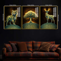 Realm of the Eternal Spirit Acrylic Floating Frame Wall Painting Set of 3