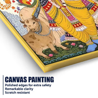 Religious Lord Krishna with Cow Canvas Painting