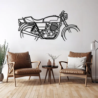 Retro Style Motorcycle Metal Wall Art for Interiors