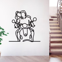 Romantic Couple Scooter Metal Wall Art for Wall Décor