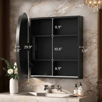 Round LED Mirror Cabinet with Touch Sensor and Modern Frame Design